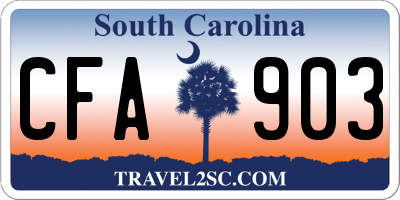 SC license plate CFA903