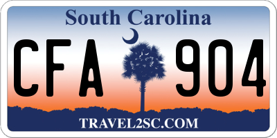 SC license plate CFA904