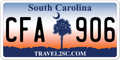 SC license plate CFA906