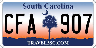 SC license plate CFA907