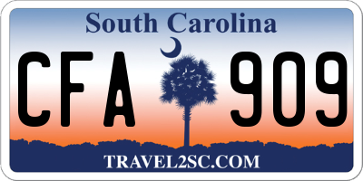 SC license plate CFA909