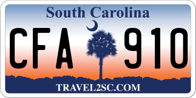 SC license plate CFA910