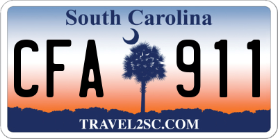 SC license plate CFA911