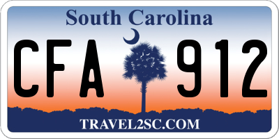 SC license plate CFA912