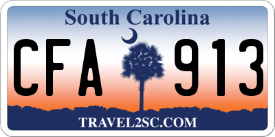 SC license plate CFA913