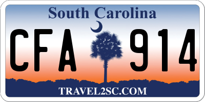 SC license plate CFA914
