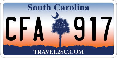 SC license plate CFA917