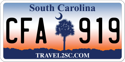 SC license plate CFA919