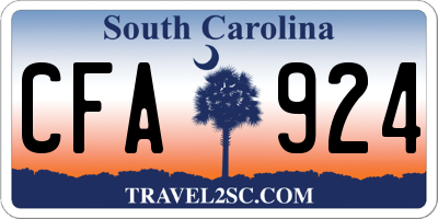 SC license plate CFA924