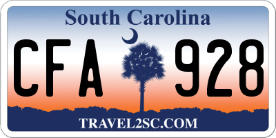 SC license plate CFA928
