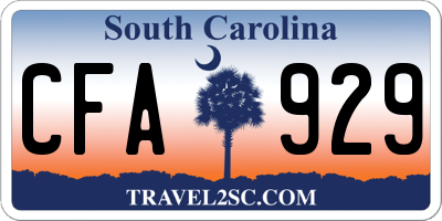 SC license plate CFA929