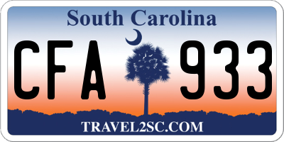 SC license plate CFA933