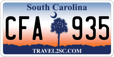 SC license plate CFA935