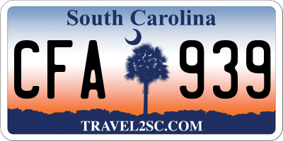 SC license plate CFA939