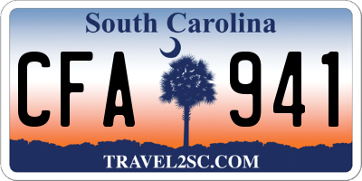 SC license plate CFA941