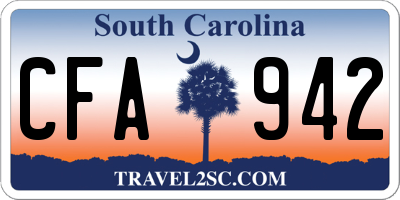 SC license plate CFA942