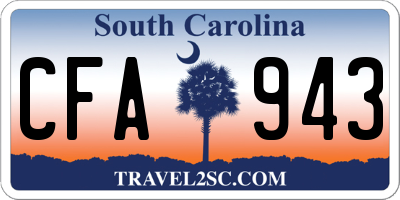 SC license plate CFA943