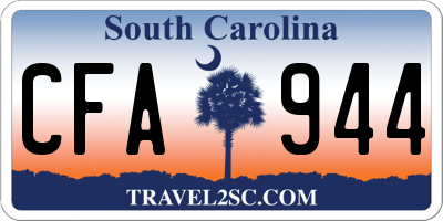 SC license plate CFA944