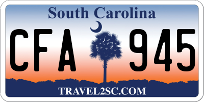 SC license plate CFA945