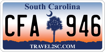 SC license plate CFA946