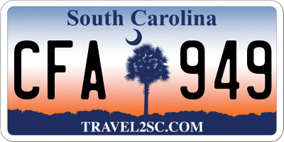 SC license plate CFA949