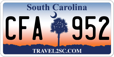 SC license plate CFA952