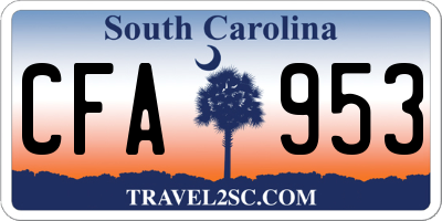 SC license plate CFA953