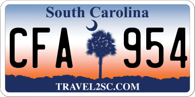 SC license plate CFA954