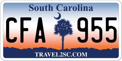 SC license plate CFA955