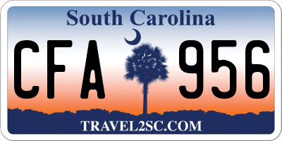 SC license plate CFA956