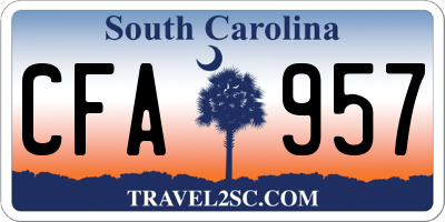 SC license plate CFA957