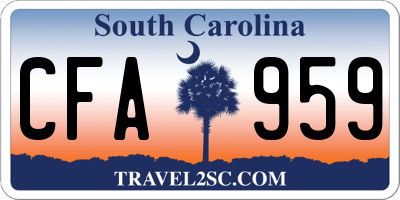 SC license plate CFA959