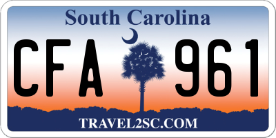 SC license plate CFA961