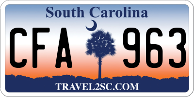SC license plate CFA963