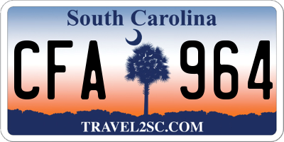 SC license plate CFA964