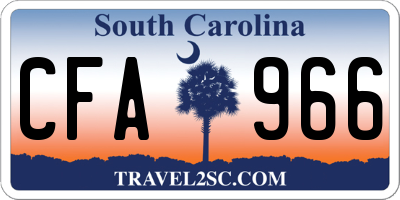 SC license plate CFA966