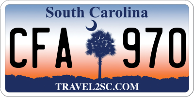 SC license plate CFA970