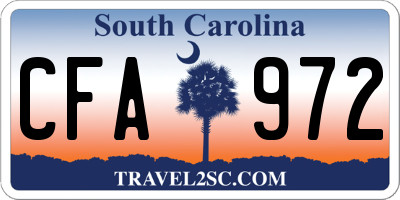SC license plate CFA972