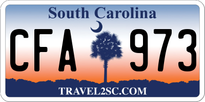 SC license plate CFA973