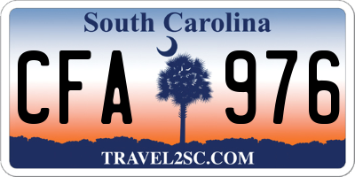 SC license plate CFA976