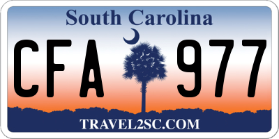 SC license plate CFA977