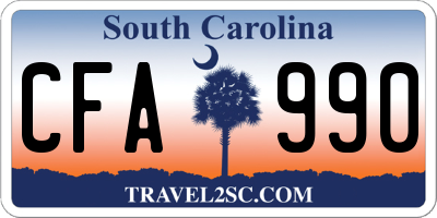 SC license plate CFA990