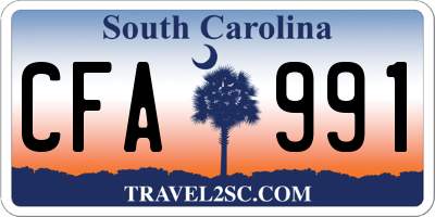SC license plate CFA991