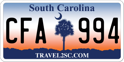 SC license plate CFA994