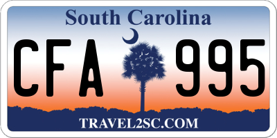 SC license plate CFA995