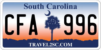 SC license plate CFA996