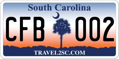 SC license plate CFB002