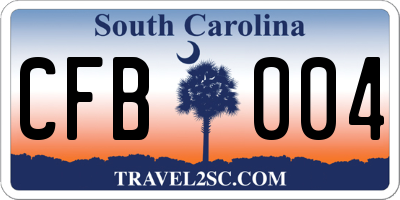 SC license plate CFB004