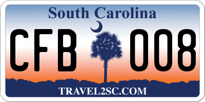 SC license plate CFB008