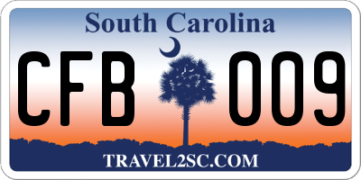 SC license plate CFB009